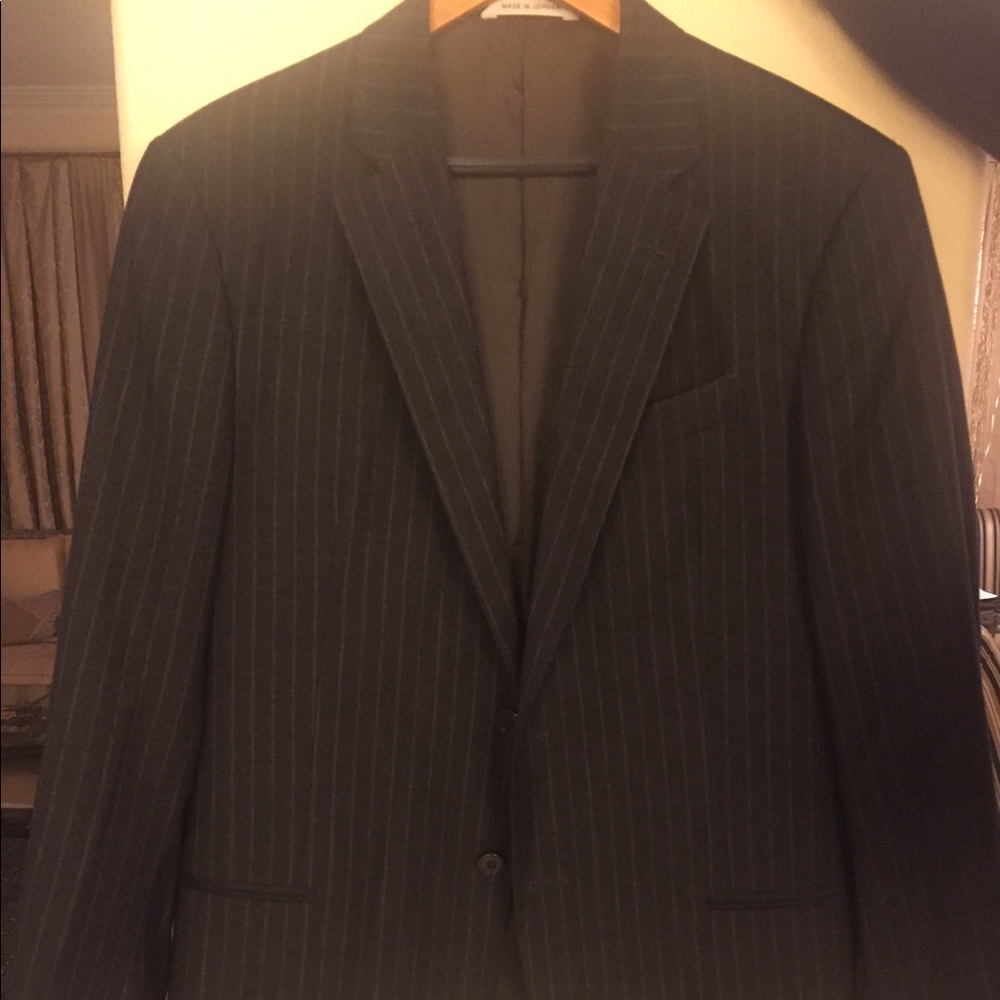 Georgio Armani Collezioni dark gray, pinstriped suit
